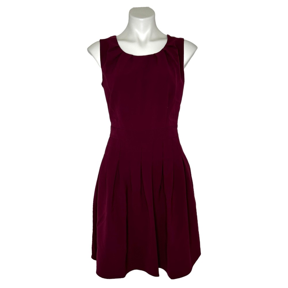 Banana Republic Womens Burgundy Fit & Flare Dress Size 6